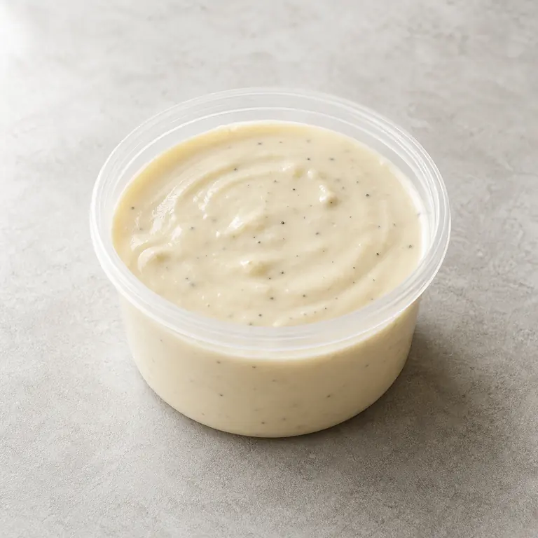 Alfredo sauce (opened) on a neutral surface