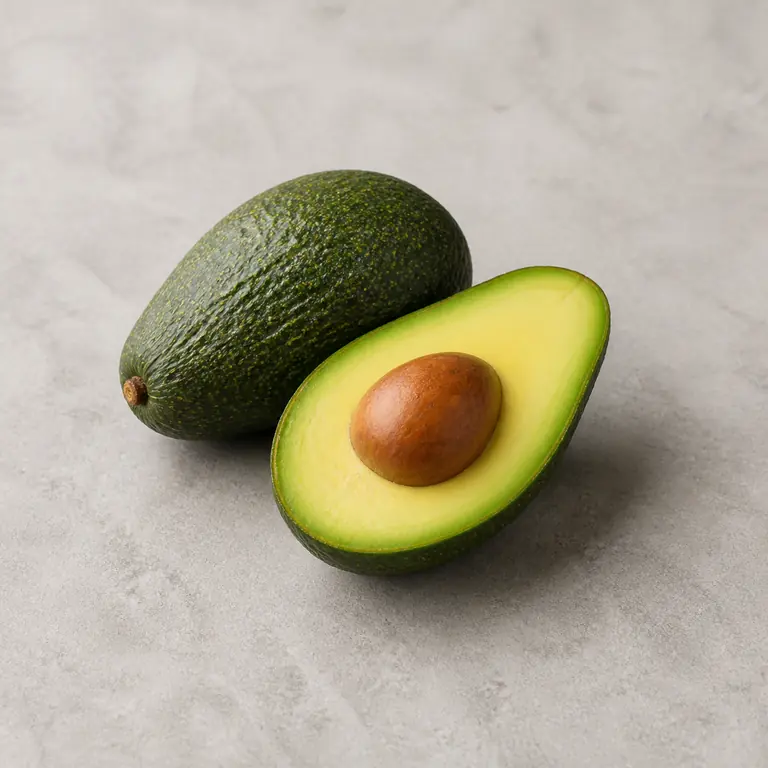Avocado on a neutral surface
