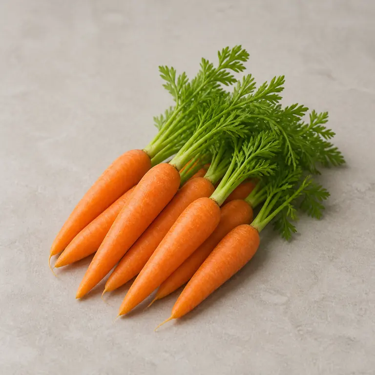 Baby carrots on a neutral surface