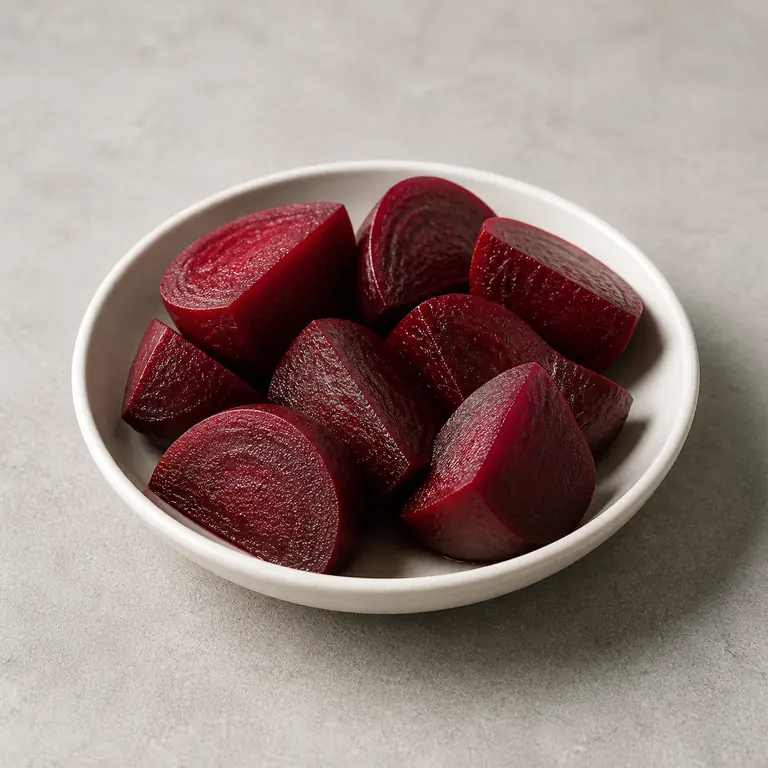 Beets (cooked) on a neutral surface