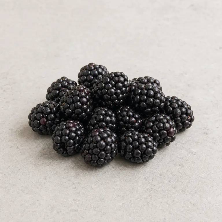 Blackberries on a neutral surface