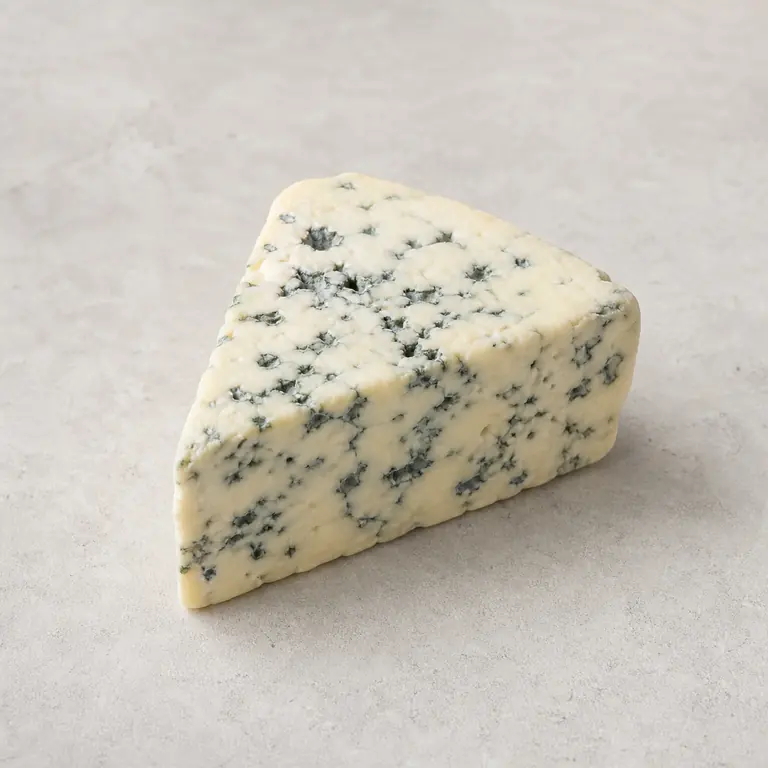 Blue cheese on a neutral surface