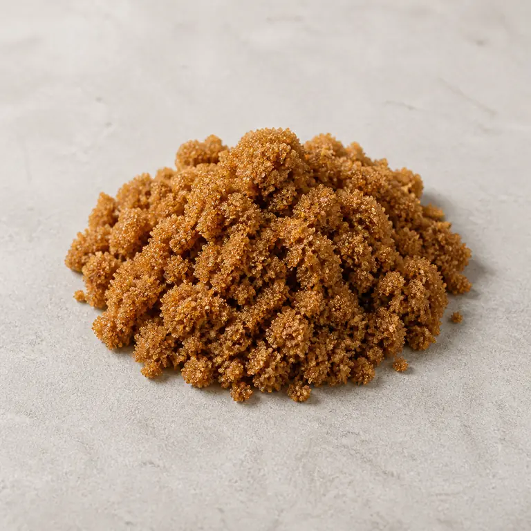 Brown sugar on a neutral surface