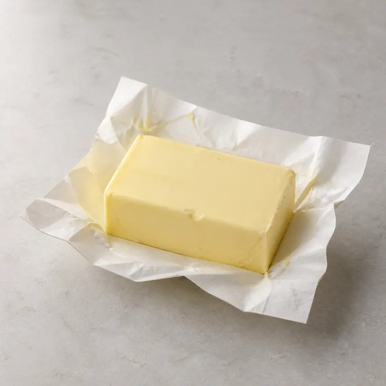 Butter (opened) on a neutral surface