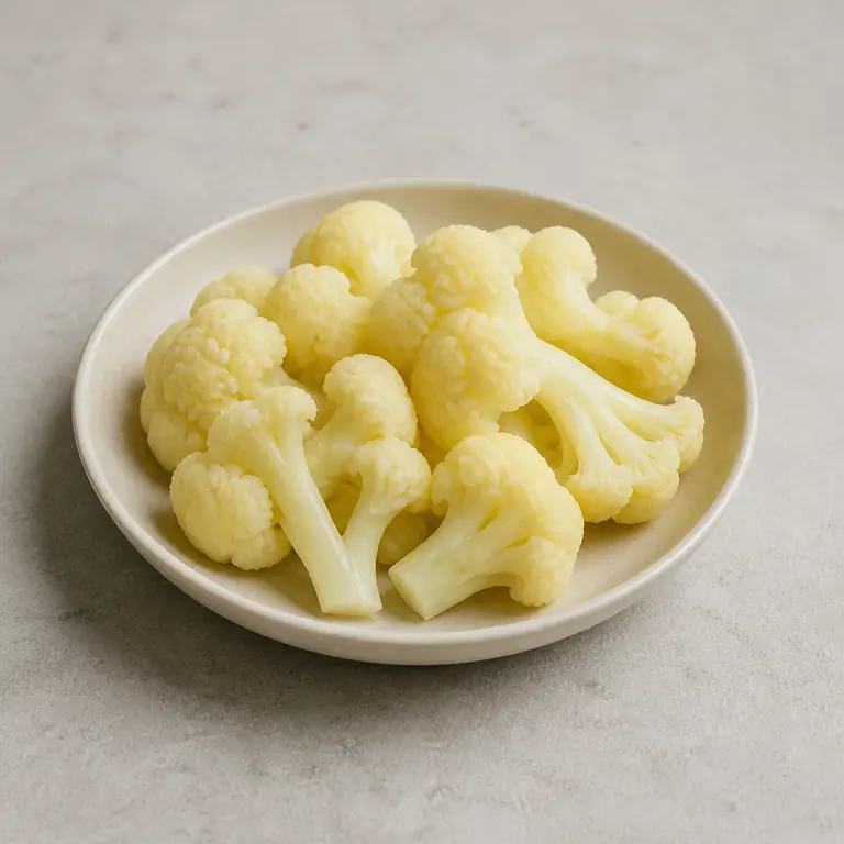 Cauliflower (cooked) on a neutral surface