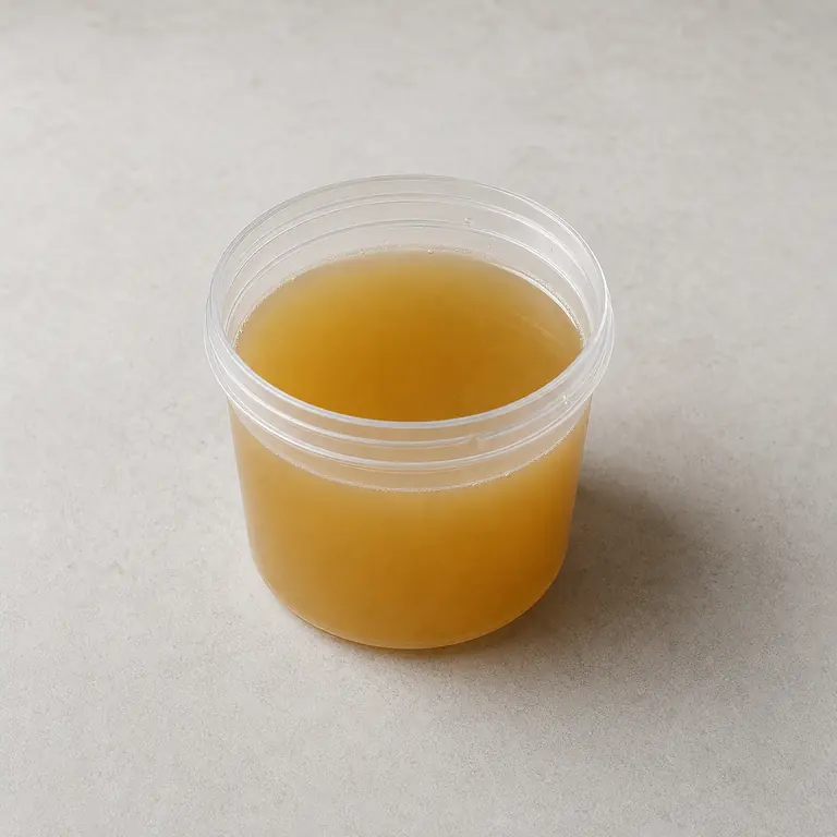 Chicken broth (opened) on a neutral surface