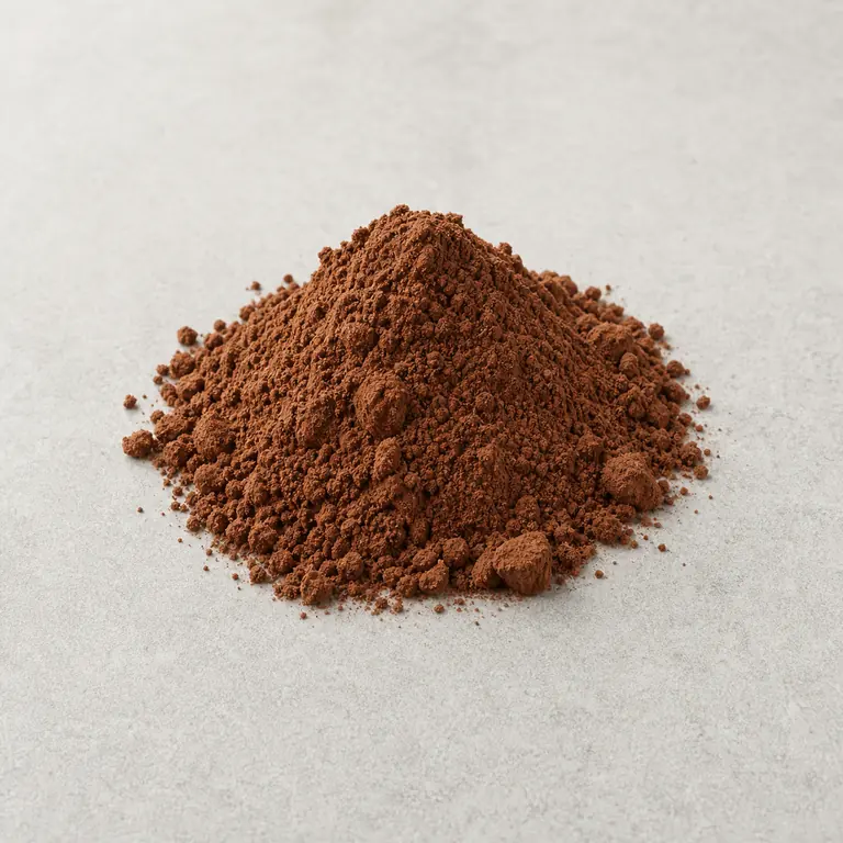 Cocoa powder on a neutral surface