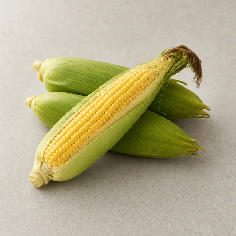 Corn on the cob on a neutral surface