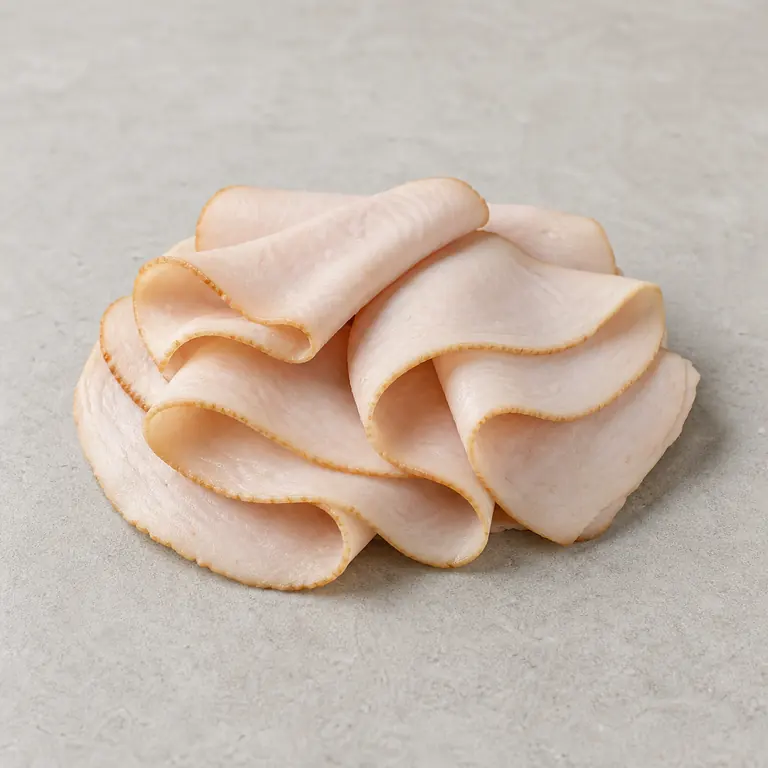 Deli turkey (sliced) on a neutral surface