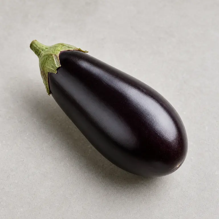 Eggplant on a neutral surface