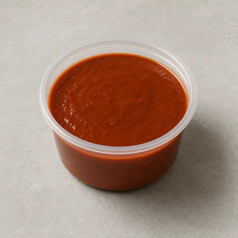 Enchilada sauce (opened) on a neutral surface