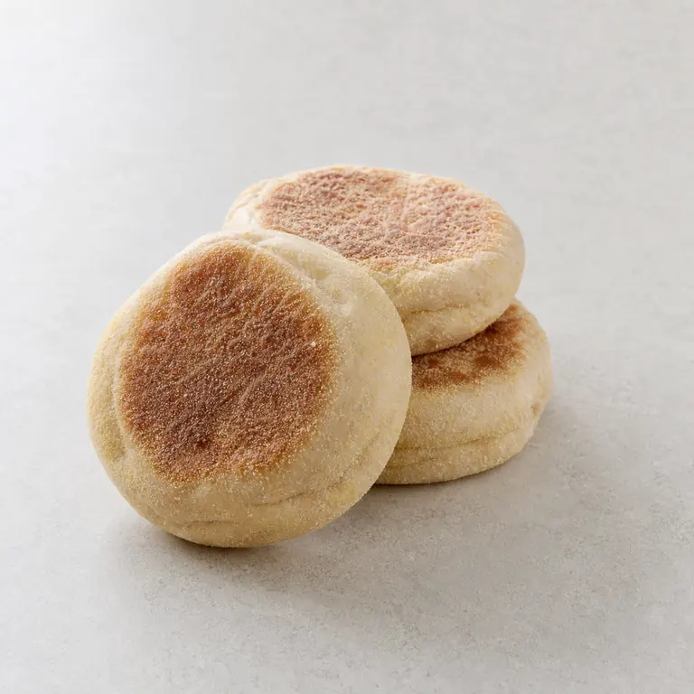English muffins on a neutral surface