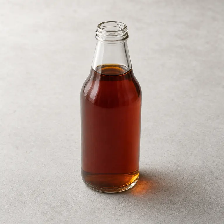 Fish sauce (opened) on a neutral surface