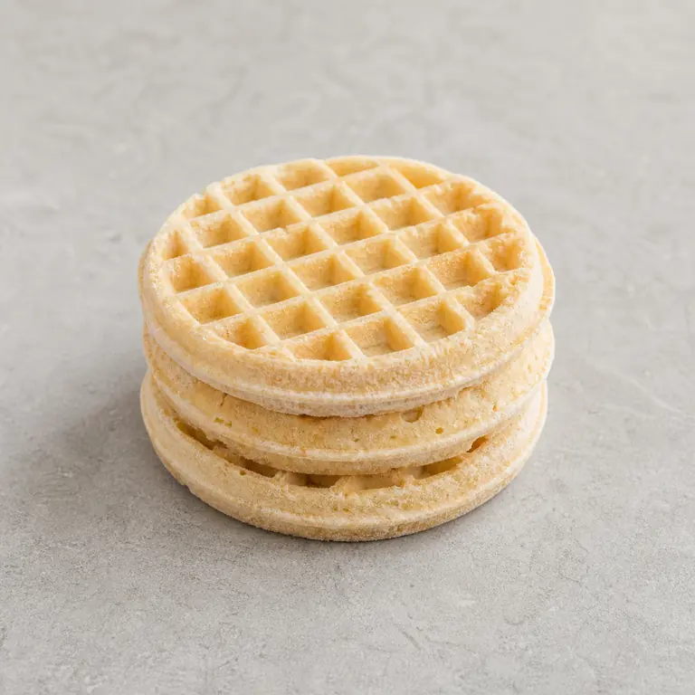 Frozen waffles (store-bought) on a neutral surface