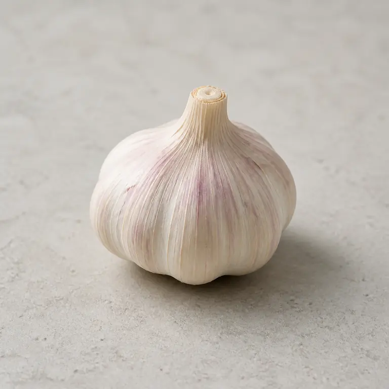 Garlic (raw) on a neutral surface