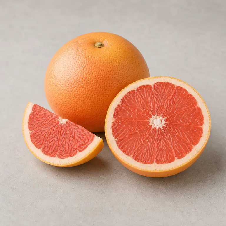 Grapefruit on a neutral surface