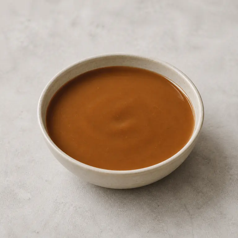 Gravy (from mix, prepared) on a neutral surface
