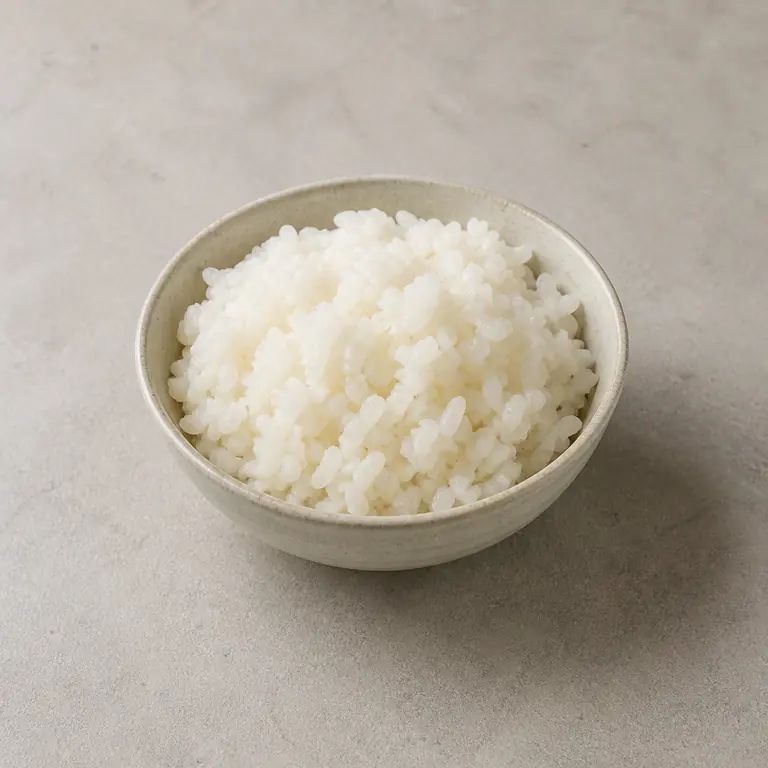Leftover rice on a neutral surface