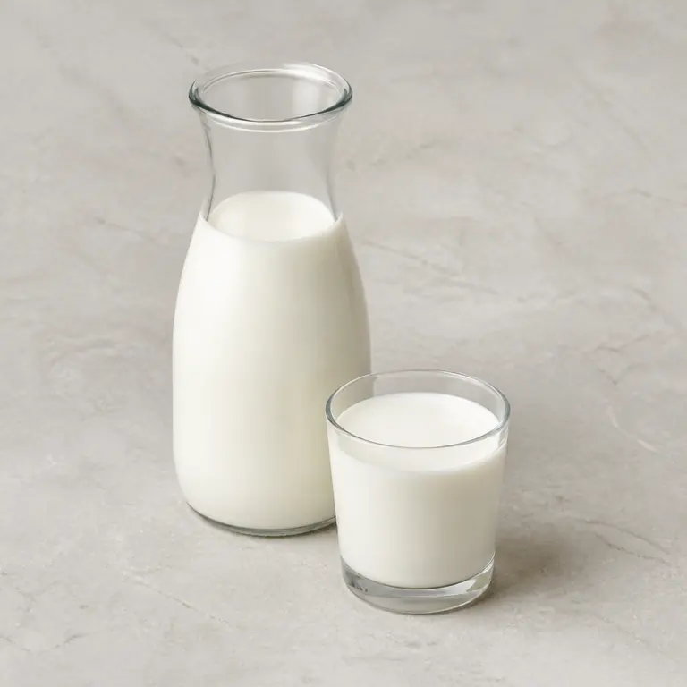 Milk (whole) on a neutral surface