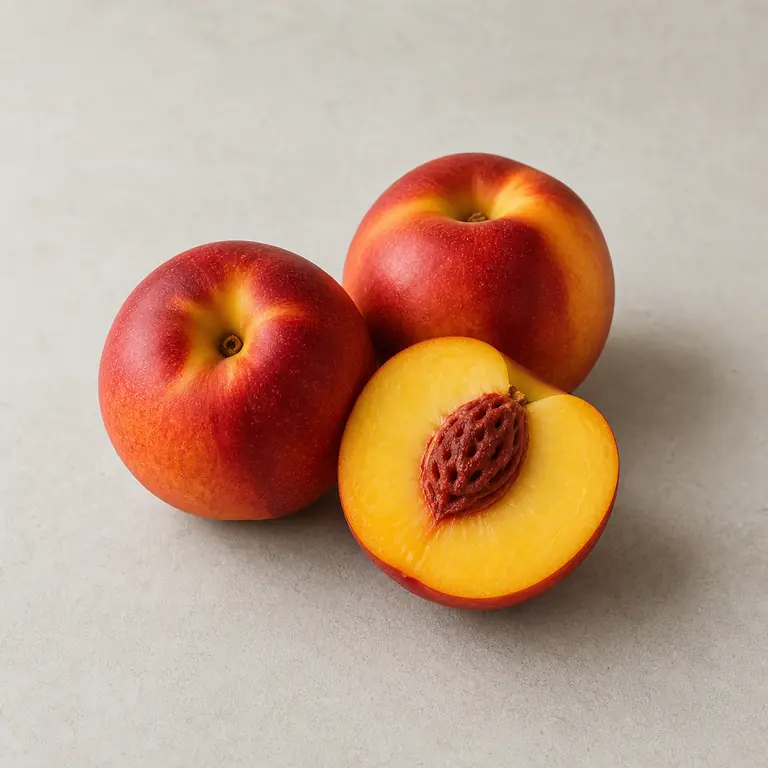 Nectarines on a neutral surface