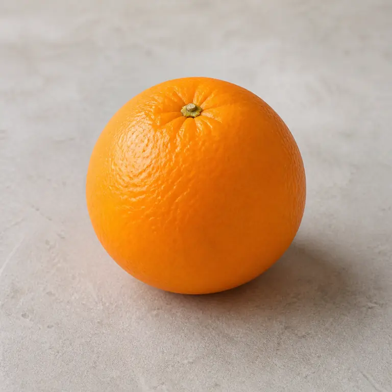 Orange on a neutral surface