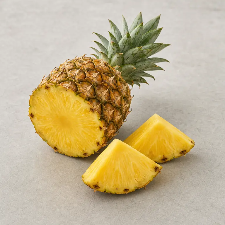 Pineapple (cut) on a neutral surface