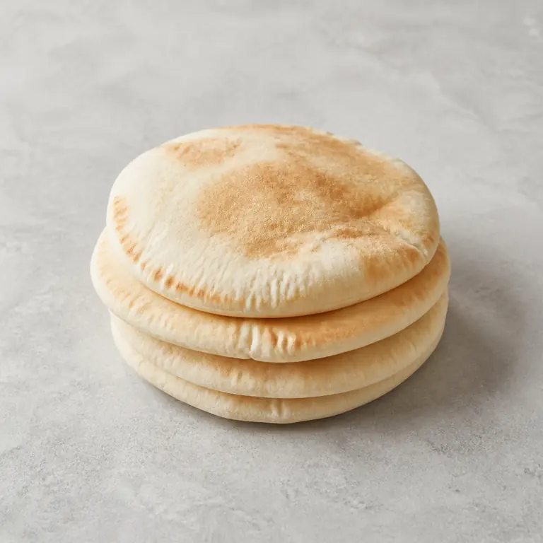 Pita bread on a neutral surface