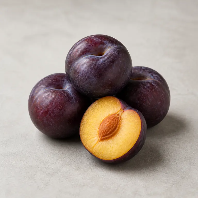 Plums on a neutral surface