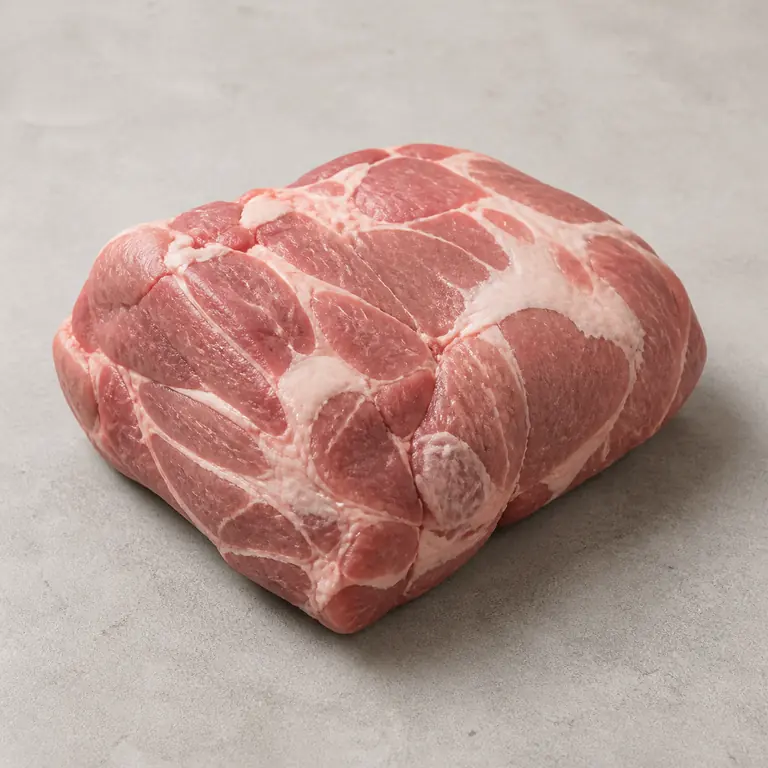 Pork shoulder (raw) on a neutral surface