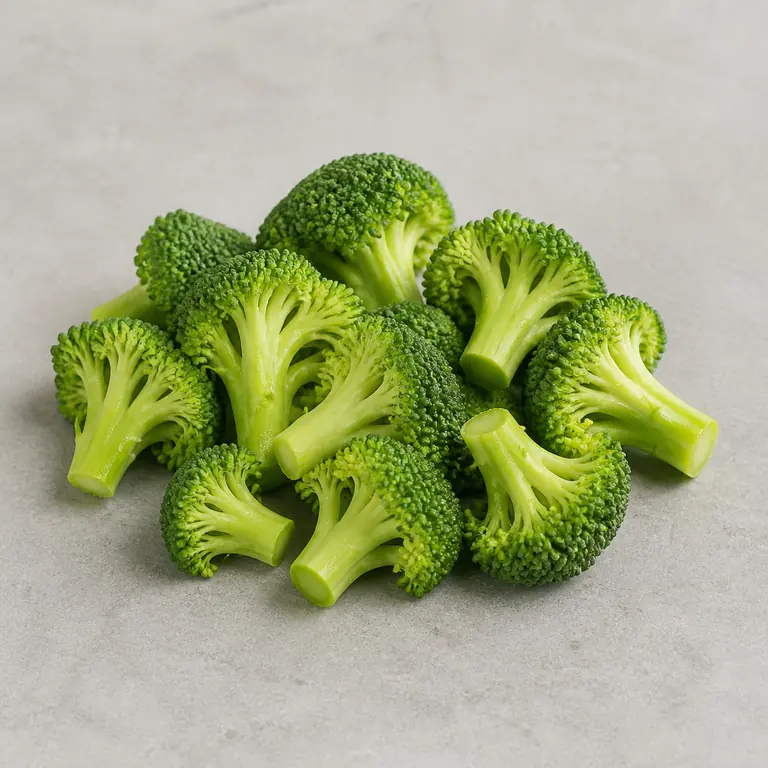 Pre-cut vegetables on a neutral surface