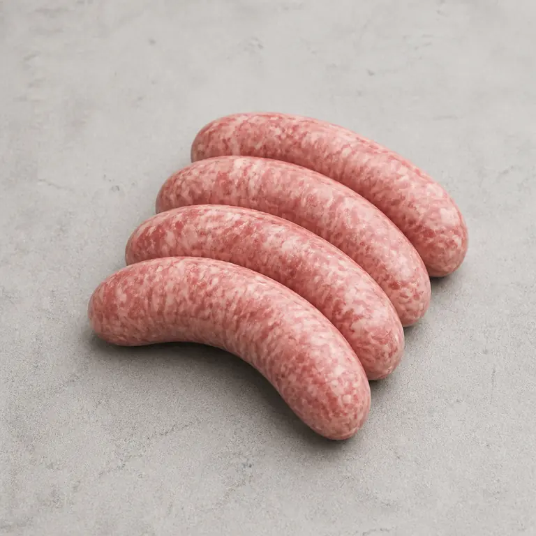 Sausage (raw) on a neutral surface