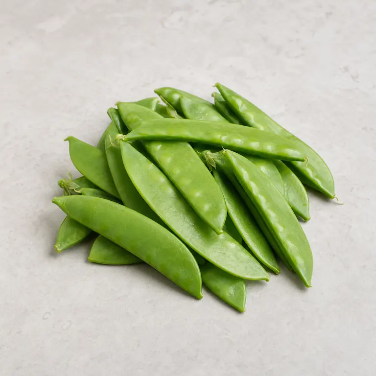 Snow peas on a neutral surface