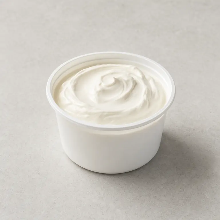 Sour cream on a neutral surface