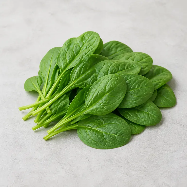Spinach (raw) on a neutral surface