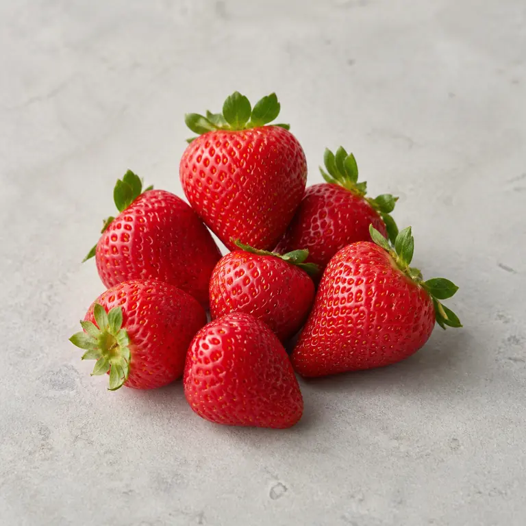 Strawberries on a neutral surface