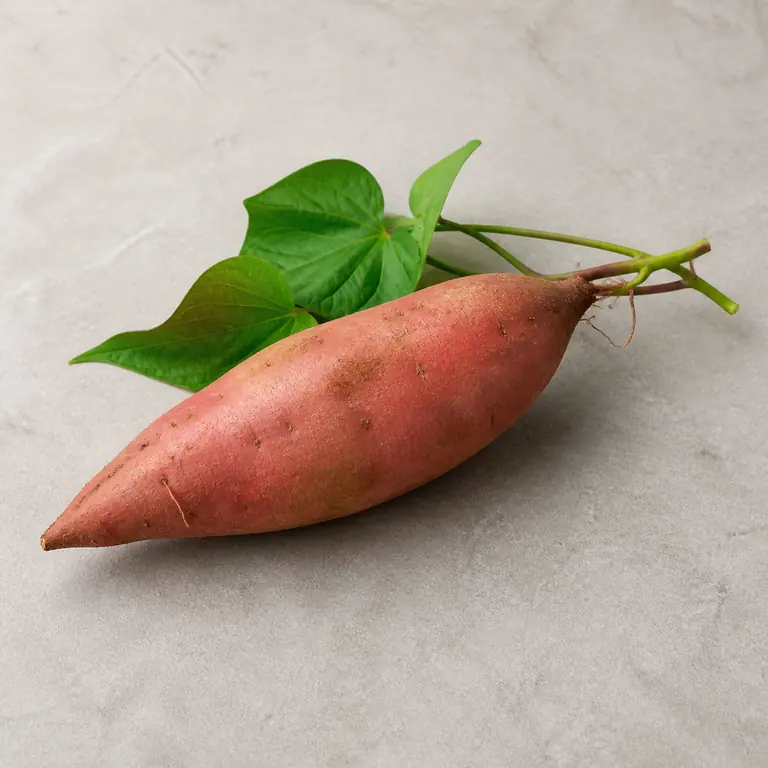 Sweet potato on a neutral surface