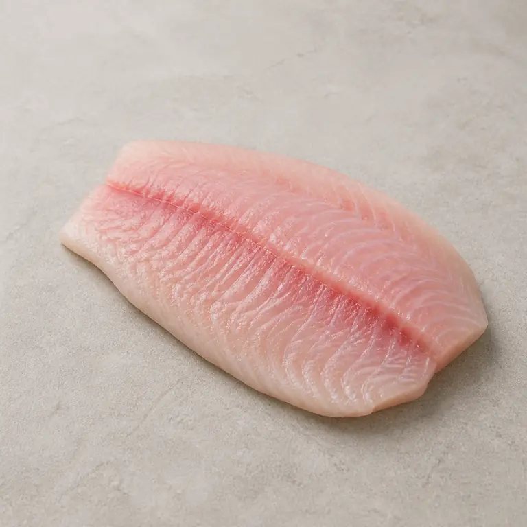 Tilapia (raw) on a neutral surface