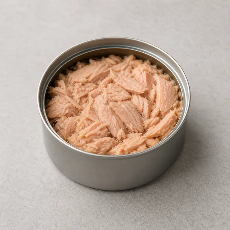 Tuna (canned) on a neutral surface