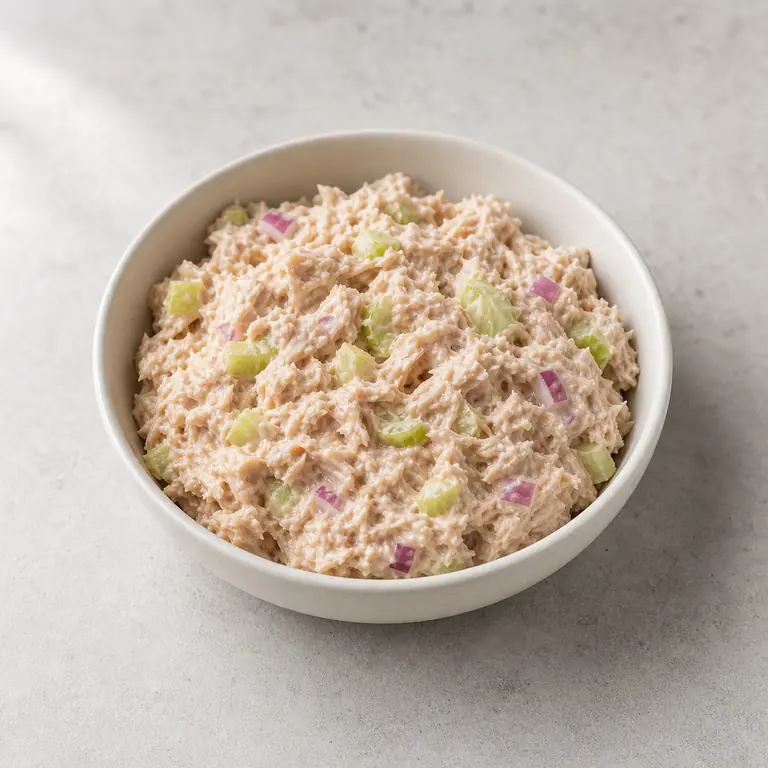Tuna salad on a neutral surface