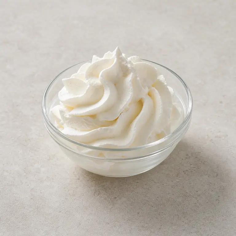Whipped cream on a neutral surface